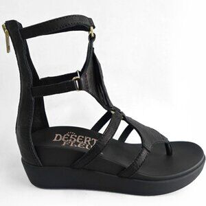 COWBOY PLATFORM WEDGE SANDAL BLACK